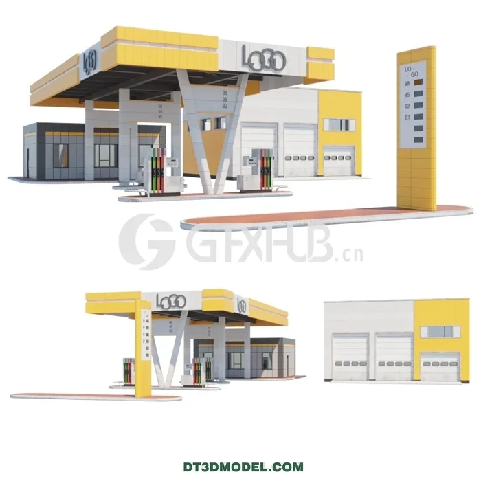 Architecture - Building - Gas station with SRT