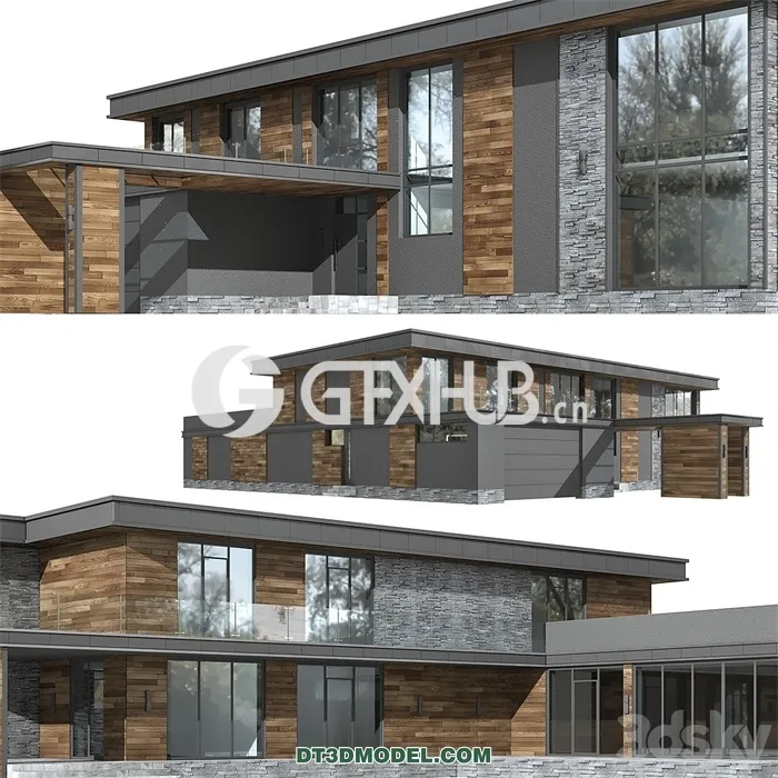 Architecture - Building - House in the Wright style