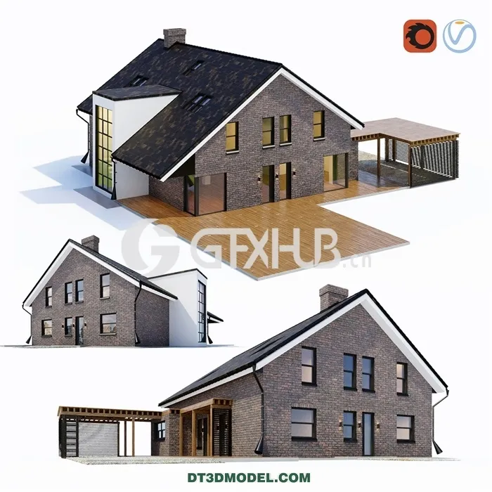 Architecture - Building - Large Cottage With A Carport