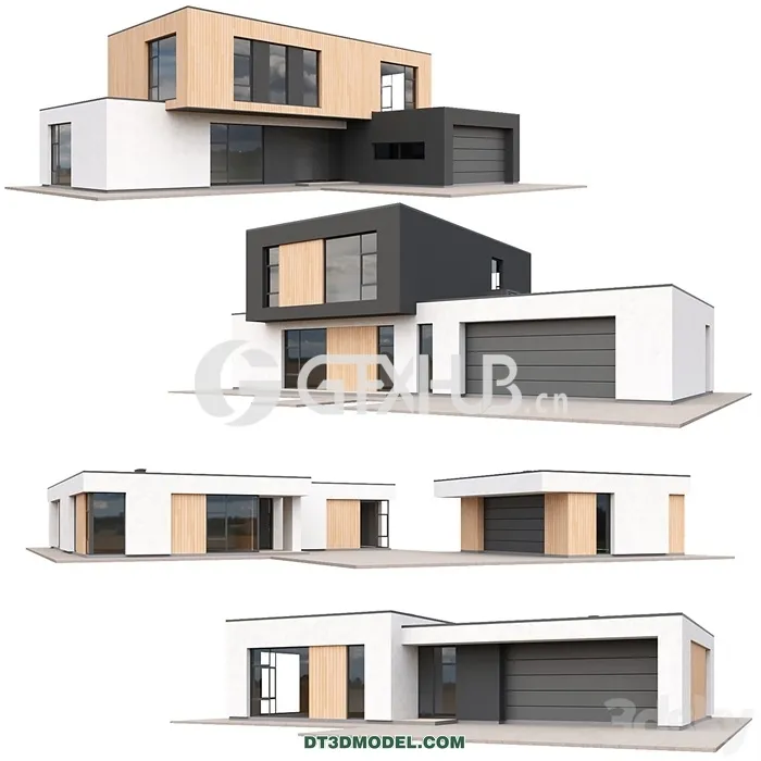 Architecture - Building - Low Poly Houses Set 01