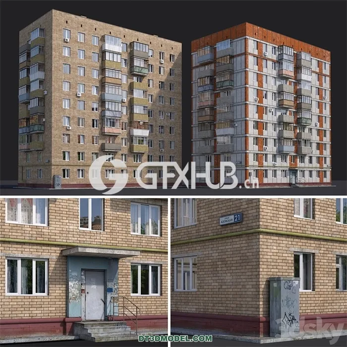 Architecture - Building - Residential houses Moscow Azov street 21 and Chongarsky boulevard 30