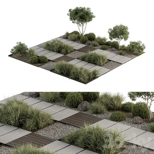 Architecture Environment with Plants Set 67 3D Model