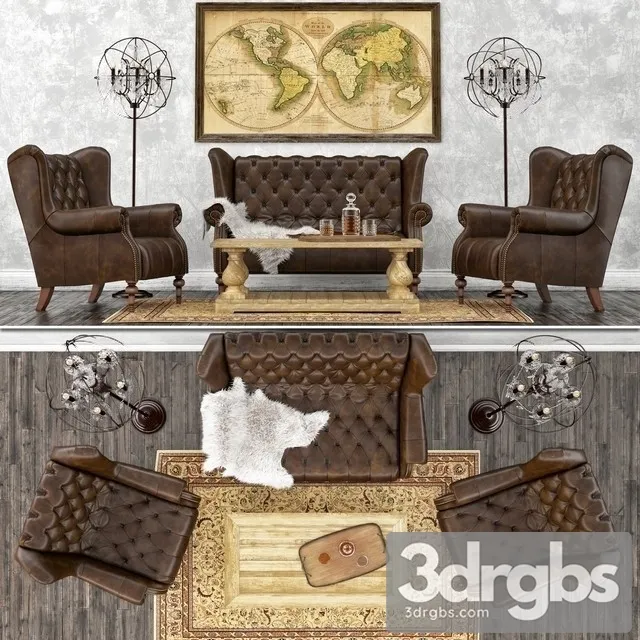 Archive Vintage Set 01 3D Model Free