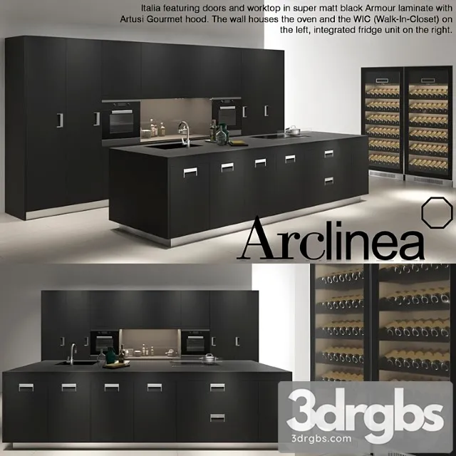 Arclinea italia black armor 3D Model Free