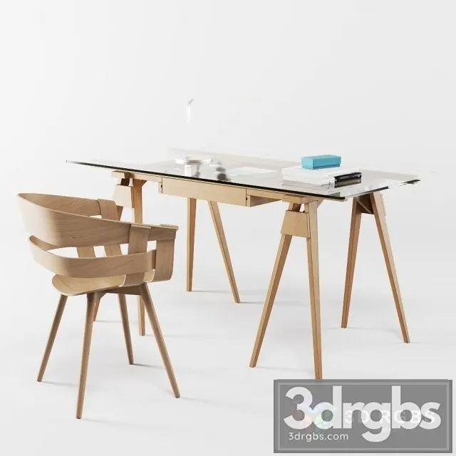 Arco Wick Table and Chair 3D Model Free
