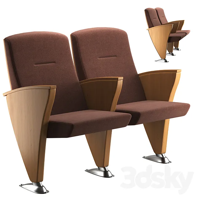 aresline eidos side evo auditorium theater armchair 3D Model