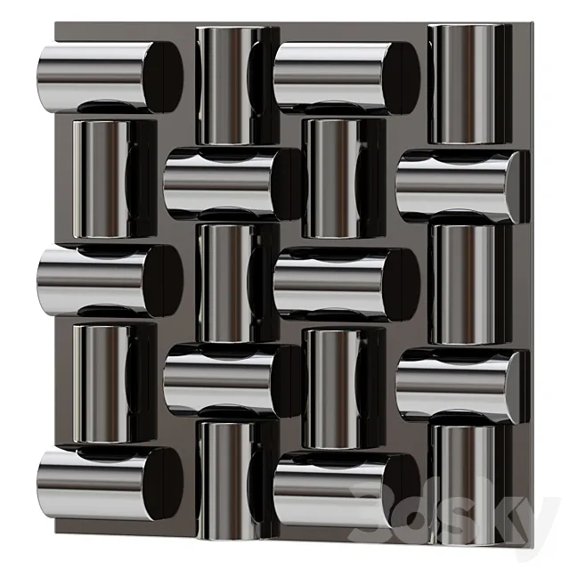 Arete Wall Tile - Stainless Steel Wall Decor Wall Decor 3DModel