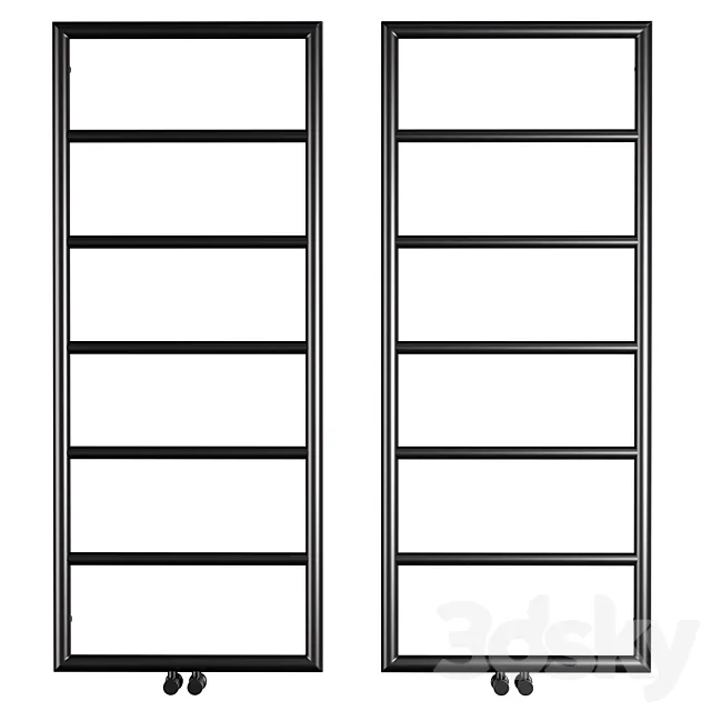 Arezzo Matt Black 1200 x 500 Ladder Heated Towel Rail 3D Model