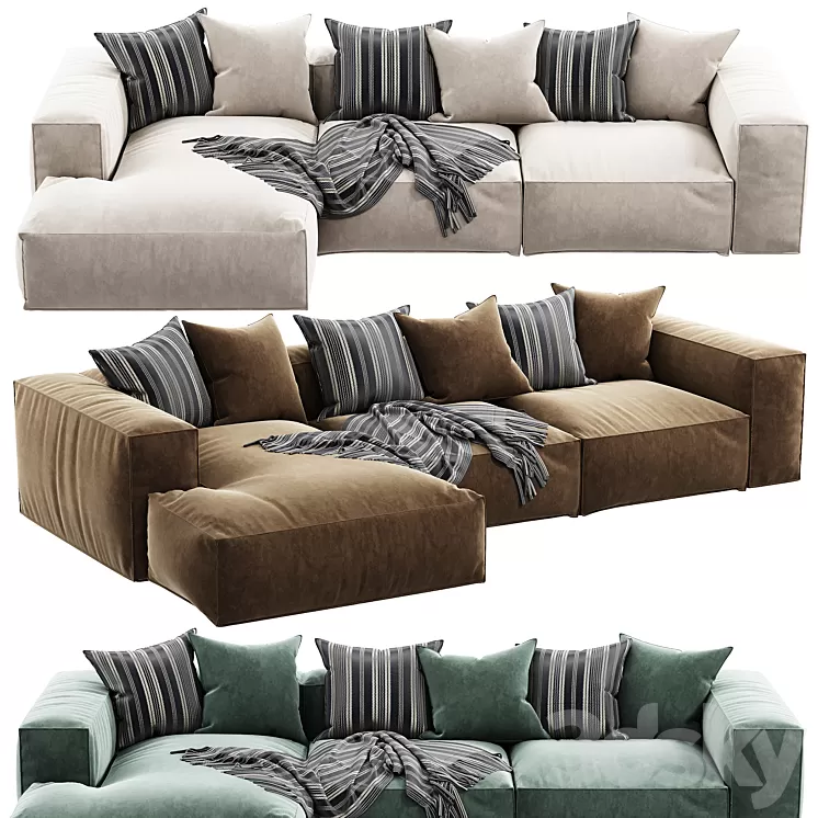 Arflex Marechiaro Sofa Chaise Longue 3D Model Free