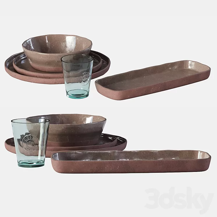 Argila plates set 3D Model