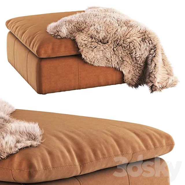 Aria Leather Ottoman by SIXPENNY 3D Model