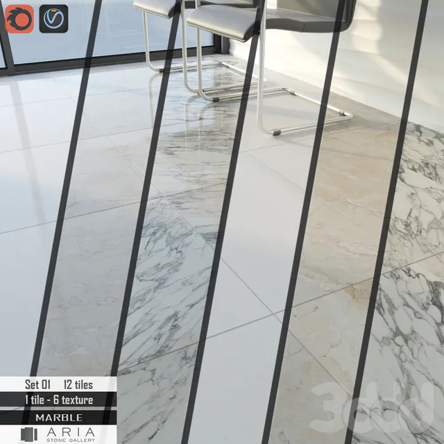 Aria stone Gallery Set 01 3D Model