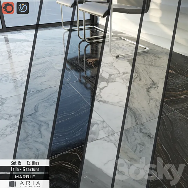 Aria stone Gallery Set 15 3DModel