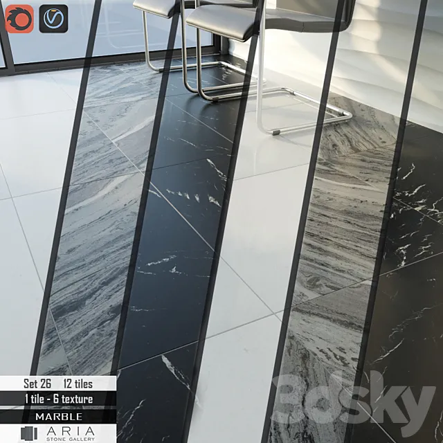 Aria stone Gallery Set 26 3D Model