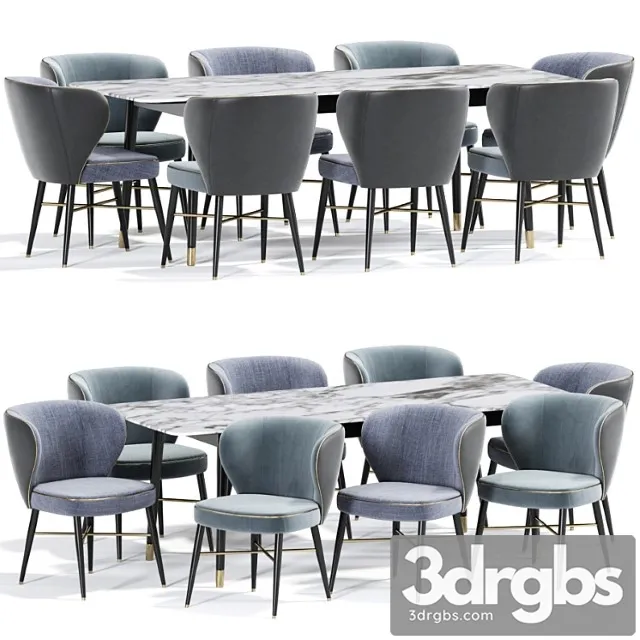 Arianna dining chair table 2 3D Model Free