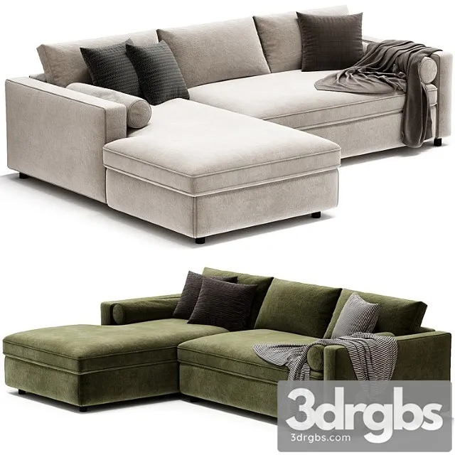 Aris Deep 2 Piece Left Arm Chaise Sectional Sofa 2 3D Model Free