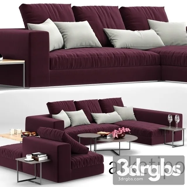 Arketipo Sofa Set 3D Model Free