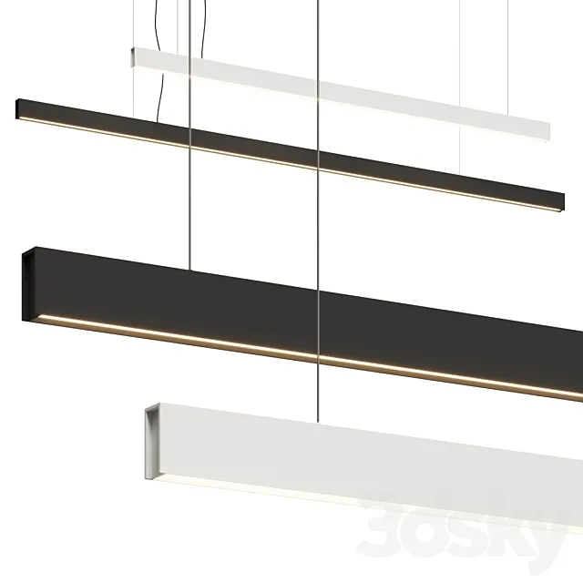 Arkoslight Line Suspension Direct & Indirect Pendant Lamps 3D Model