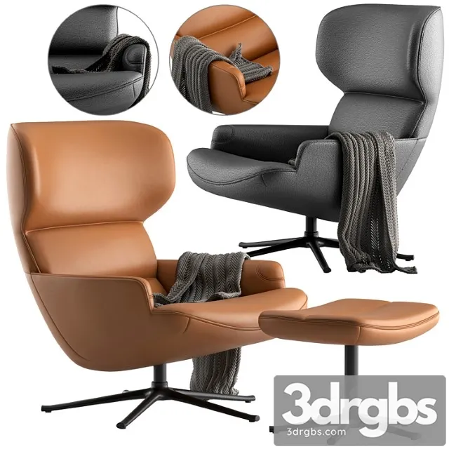 Arm chair Boconcept-trento chair + trento footstool