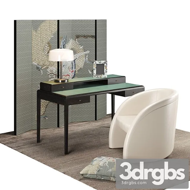 Armani Casa Desk Set 1 3D Model Free