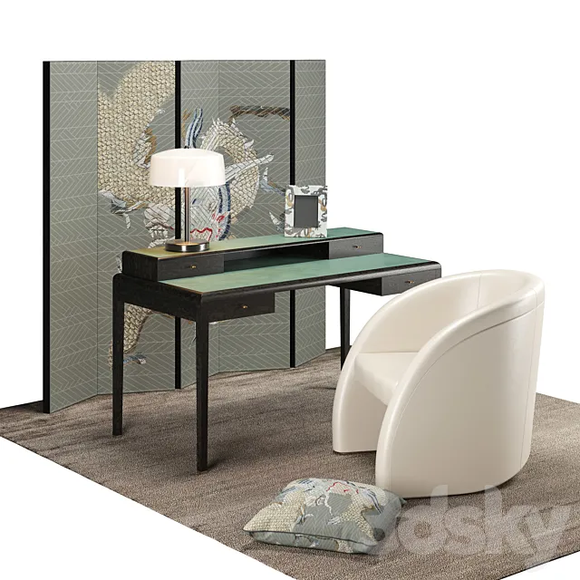 armani casa desk set 3D Model