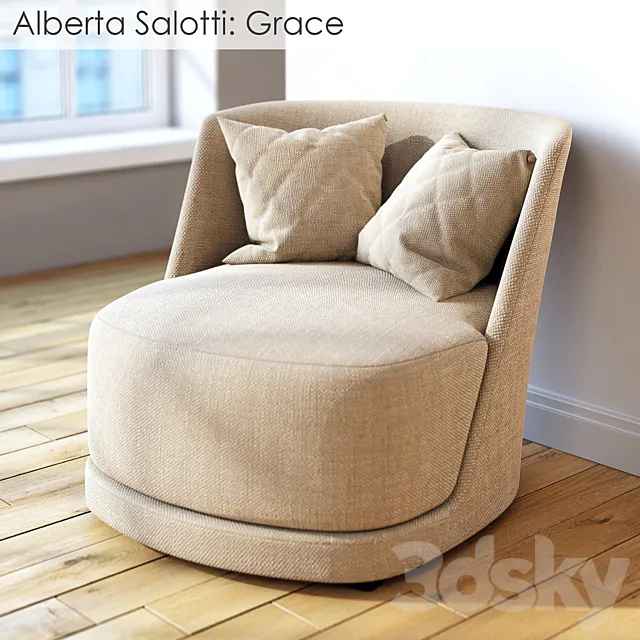 Armchair Alberta Salotti Grace 3D Model