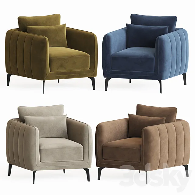 Armchair Amsterdam Terracotta 3D Model