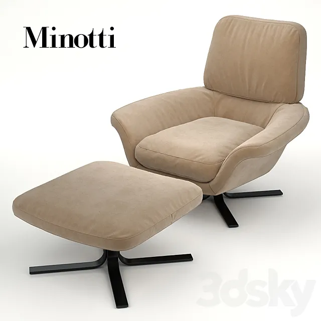 Armchair and Blake Soft chair from Minotti 3D Model