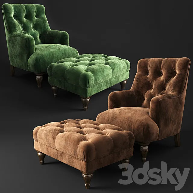 Armchair and pouf Estetica Florence 3DModel