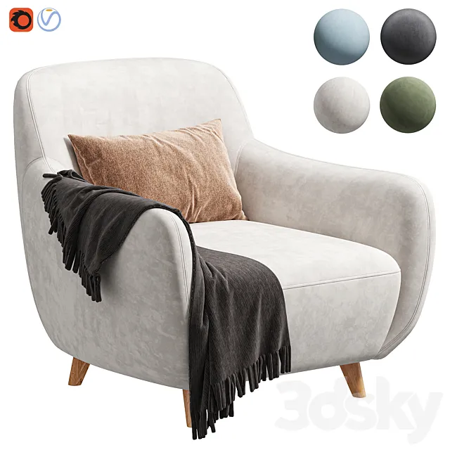 Armchair Ansil Happy Light 3D Model