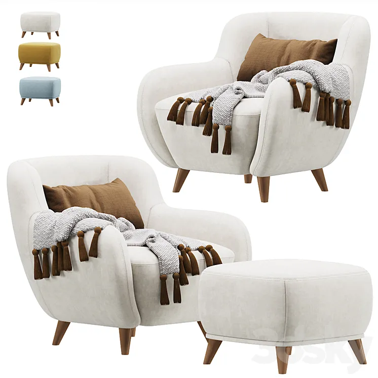 Armchair Ansil Happy Light by Divan.ru / Armchair Ansil 3D Model Free