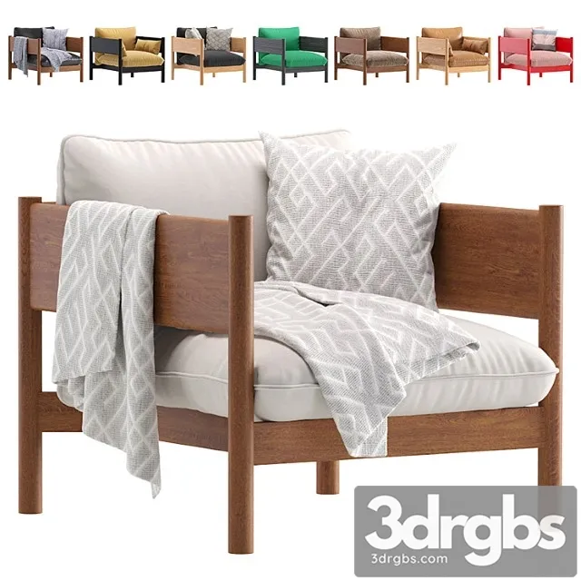 Armchair arbor archivestore velvet and leather 8 set 3D Model Free