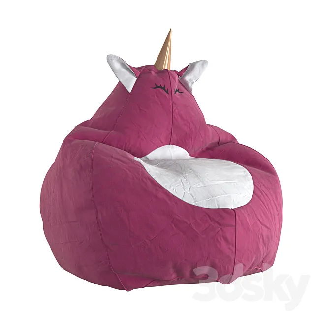 Armchair Bag Unicorn Pink 3D Model