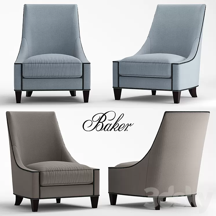 Armchair baker BEL AIR LOUNGE CHAIR 3D Model