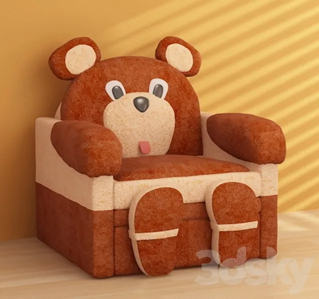Armchair-bed Bear 3D Model