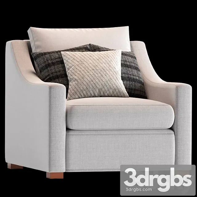 Armchair Belgian Classic Slope Arm 3D Model Free