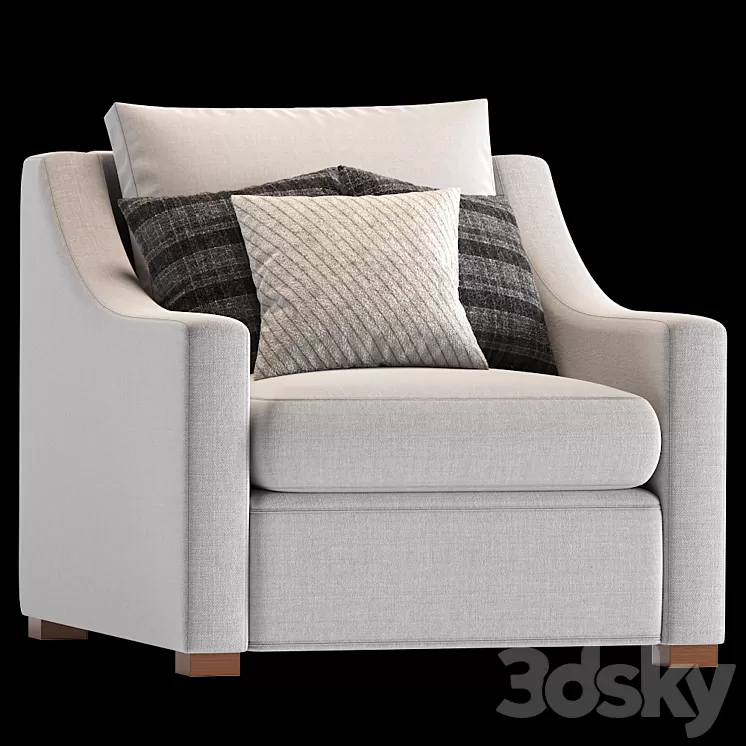 Armchair Belgian classic slope arm 3D Model