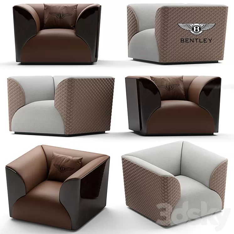 Armchair Bentley Home Winston chair 3D Model