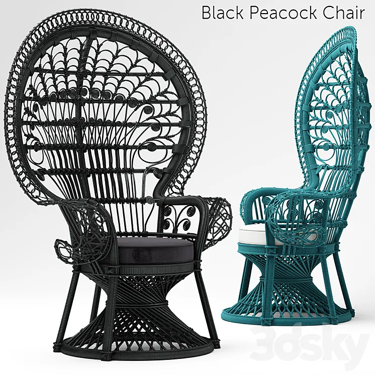 Armchair Black Peacock Chair New In 3D Model Free