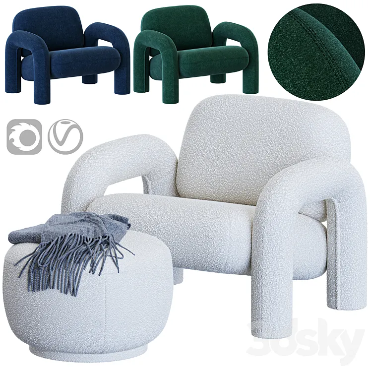 Armchair bobo and lavinia Made 3D Model Free