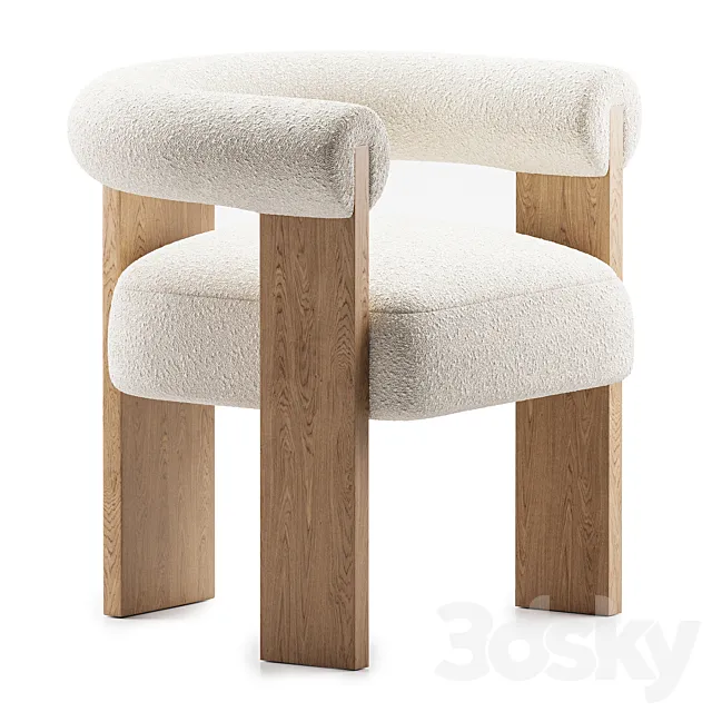 Armchair Boucle 3D Model