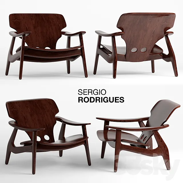 Armchair cadeira diz sergio rodrigues 3D Model