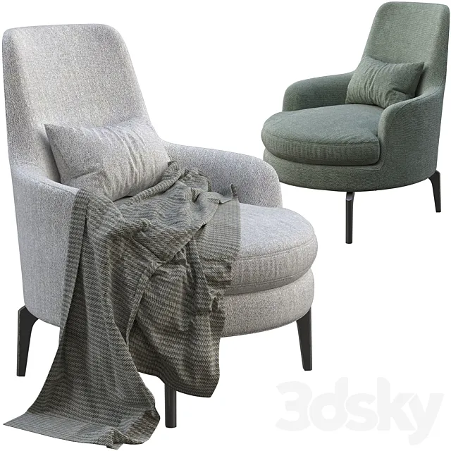 Armchair Calligaris Medea 3D Model