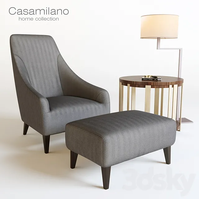 Armchair Casamilano Magenta 3D Model