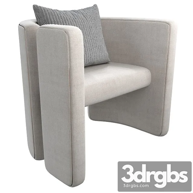 Armchair Con S 34 White 3D Model Free