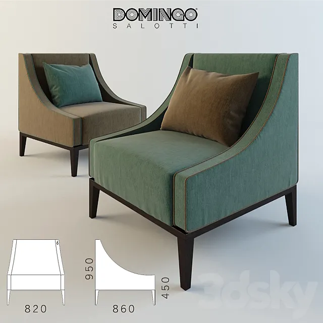 Armchair Domingo Salotti. Sikka chair 3DModel