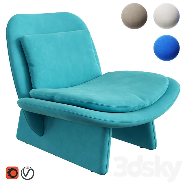 Armchair ELLI by Baxter 3D Model