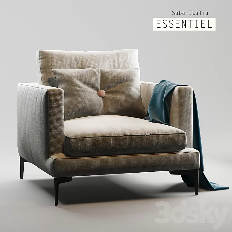 Armchair Essentiel Saba Italia Milano 2016 ESS POL B 3D Model
