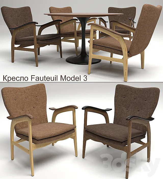 Armchair Fauteuil Model 3 Table Tulip Free Download