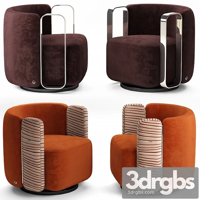 Armchair fendi casa 3D Model Free